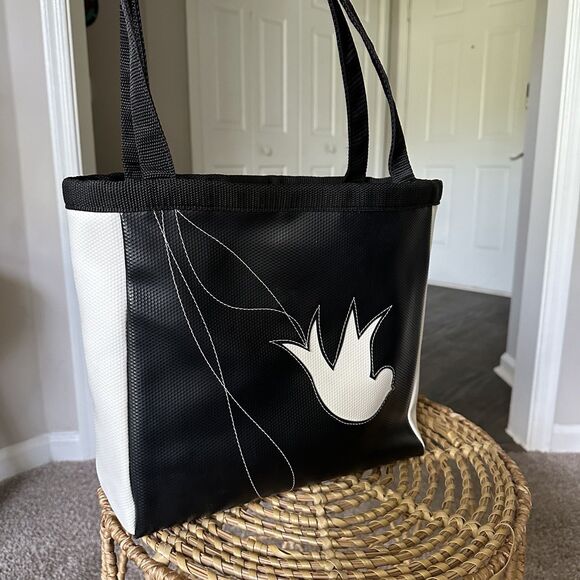 Holly Aiken Handbags - Holly Aiken Swallow Bird Bag large Shoulder tote Durable Black & White MSRP $168